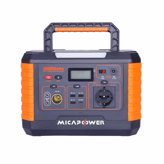 Banco de energia portátil AC DC com painel solar 1000W Estação de energia portátil para viagens, laptop, carro, salto